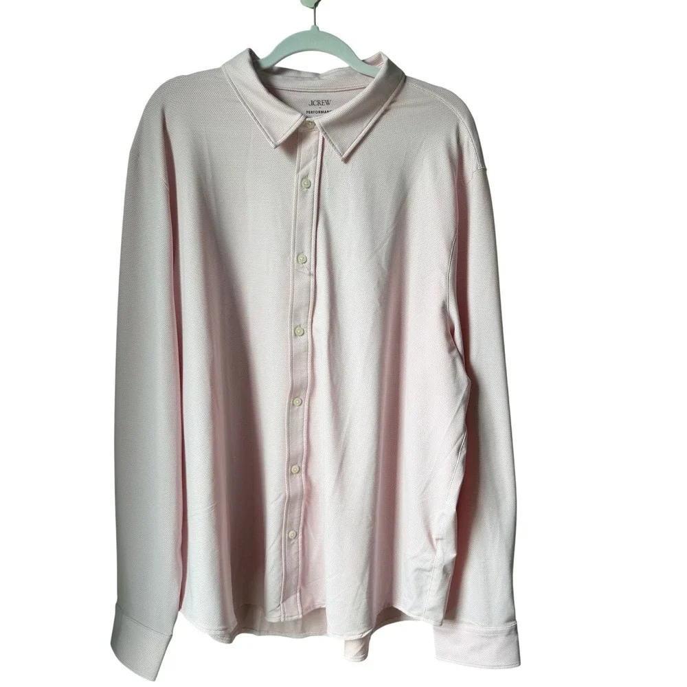J. Crew Men's Pink Performance Button Up Dress Shirt XXL NEW